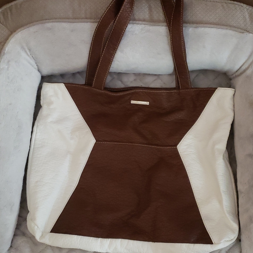 Butter soft brand new brown & white red tote.